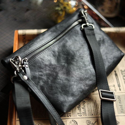 Bolsa Diagonal de Cuero para Hombre - Diseño Compacto - Image 5
