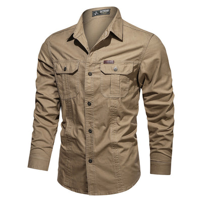 Camisa Táctica Oversized de Manga Larga para Tallas Grandes - Image 12