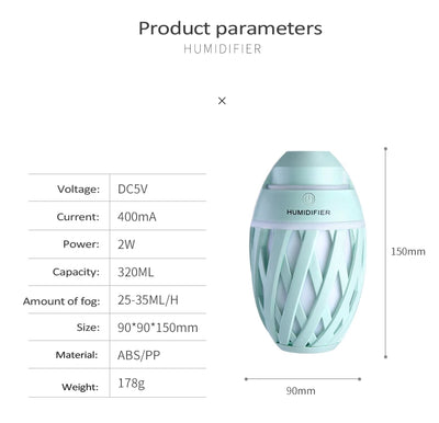 Light green football-shaped humidifier with a decorative lattice pattern and a power button on top. - Image 18