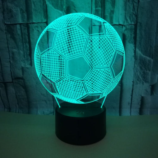 Lámpara 3D de Fútbol con Luz Nocturna Multicolor - Image 4