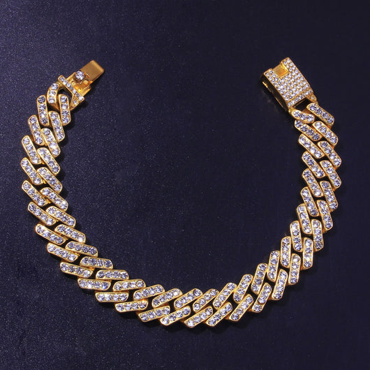 Tobillera Hip-hop Cubana Diamantada - Accesorio Versátil para Cualquier Estilo - Image 9