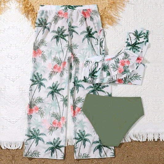 Traje de Baño Infantil Tres Piezas con Falda Volante - Image 2