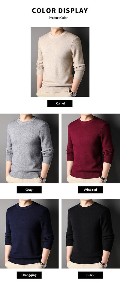 Suéter Tejido Slim Fit para Hombre - Diseño Ejecutivo Cuello Redondo Otoño - Image 13
