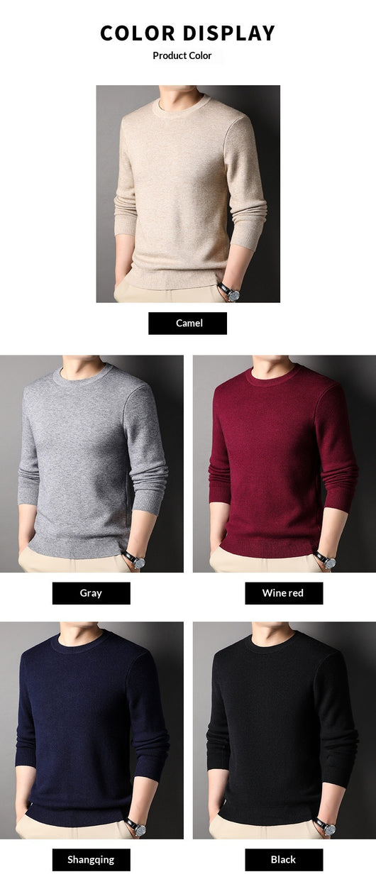 Suéter Tejido Slim Fit para Hombre - Diseño Ejecutivo Cuello Redondo Otoño - Image 13