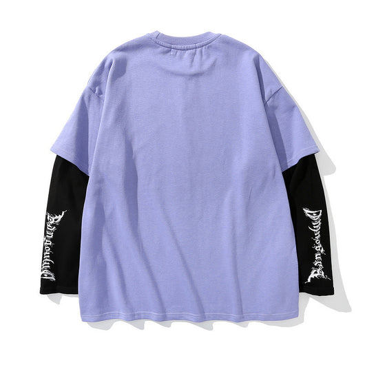 Sudadera Oversize Gótica con Estampado de Letras y Efecto Dos Piezas - Image 8