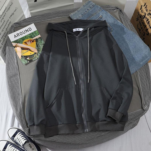 Abrigo Sudadera con Capucha y Manga Larga en Colores Lisos - Image 28