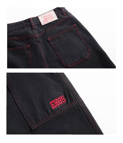 Pantalón de Trabajo Bicolor Negro y Rojo con Bolsillos - Image 12