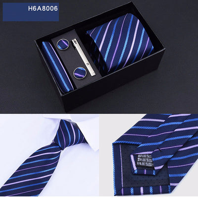 Corbata Ejecutiva Rayas Azul y Negro 8cm - Image 40