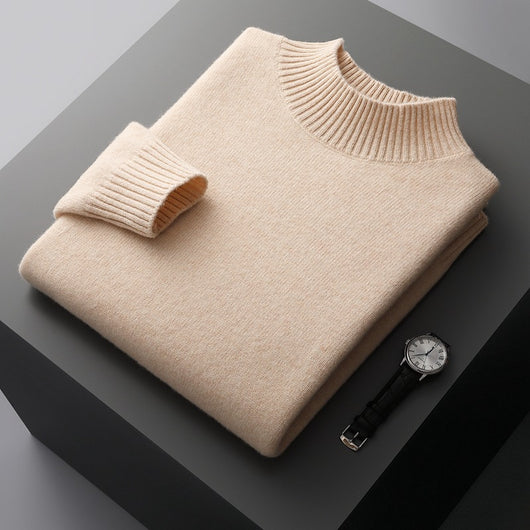 Suéter de Cuello Alto Hombre Lana Pura Tejida - Image 3