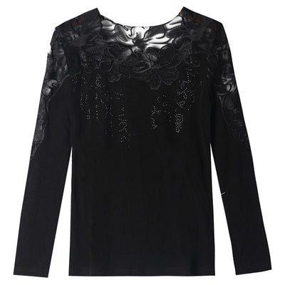 Blusa Occidental de Diamantes Manga Larga para Dama - Image 3
