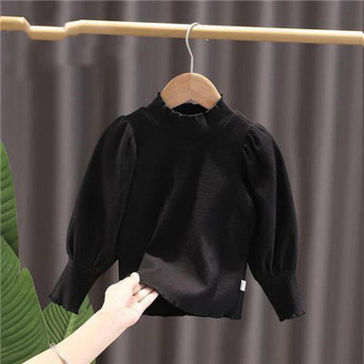 Blusa Niña Cuello Parado con Mangas Globo Largas - Image 9