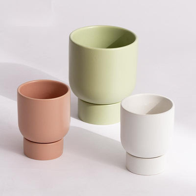Maceta de Cerámica Verde Estilo Morandi para Decoración