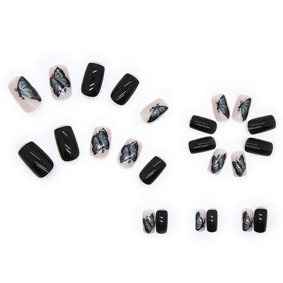 Calcomanías de Uñas Mariposa Negra Misteriosa - Image 3