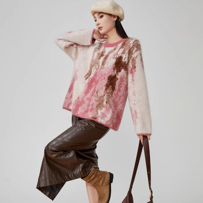Suéter Suelto Cuello Redondo con Jacquard