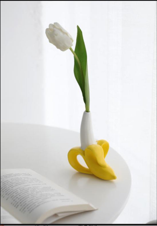 Florero de Cerámica Banana con Sistema Hidropónico - Image 2