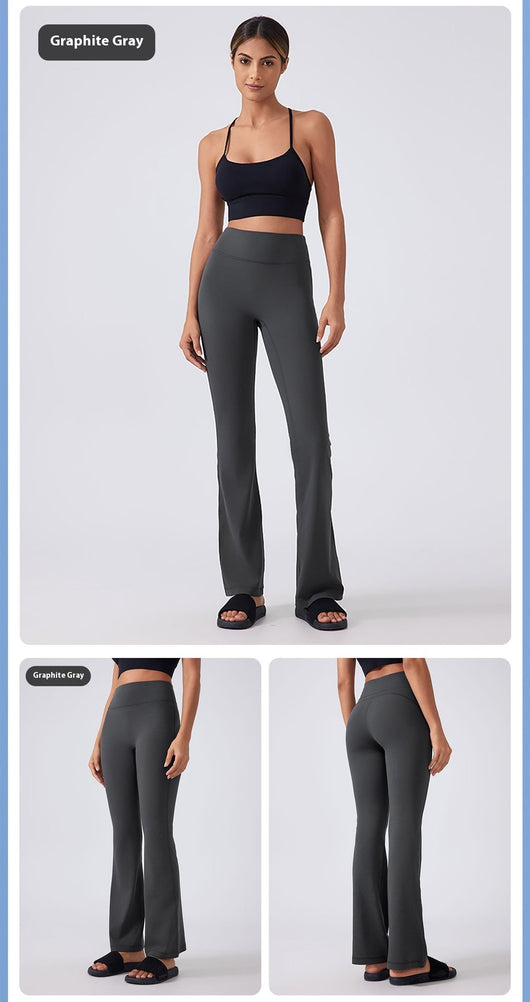 Pantalones Yoga Cintura Alta Levantacaderas Pierna Ancha Sin Marcas Efecto Segunda Piel - Image 14
