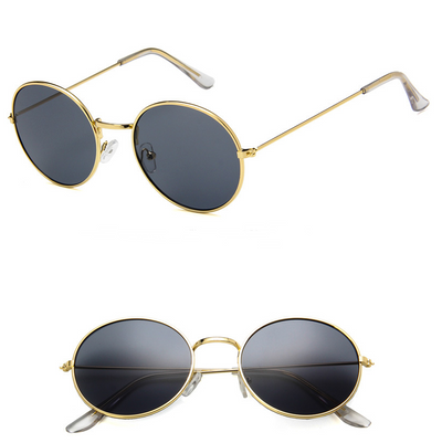 Round clear lens glasses with silver metal frames and black temple tips, shown from an angled and front view. - Image 6