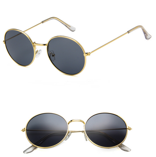 Round clear lens glasses with silver metal frames and black temple tips, shown from an angled and front view. - Image 6