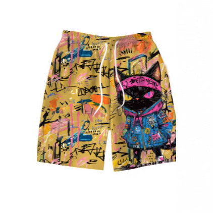 Shorts de Baño Hombre con Estampado 3D Graffiti