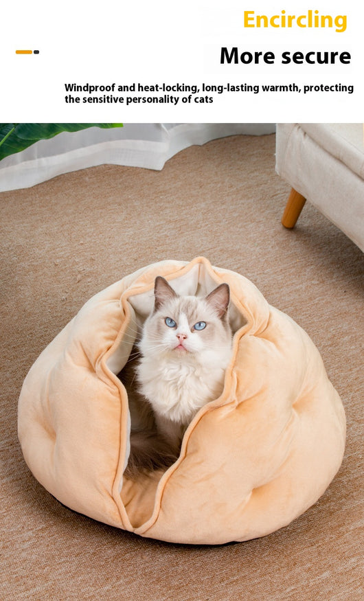 Cama Respirable para Gatos Dumpling - Nido Semicerrado Cuatro Estaciones - Image 13