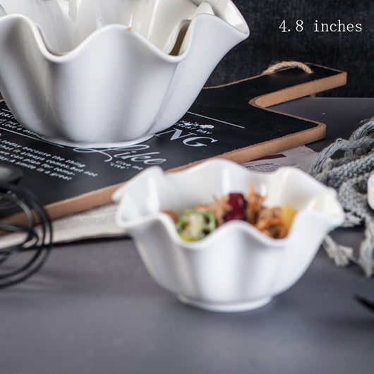 Bol de Cerámica Blanca Pura con Diseño Ondulado para Salsas - Image 15