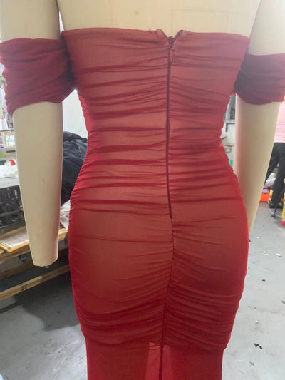 Vestido de Fiesta Asimétrico en Malla Transparente - Image 10