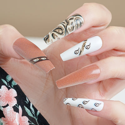 Uñas Postizas Almendradas Mate Brillante - Diseño Simple - Image 19