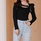 Blusa Elegante de Manga Larga con Moño Estilo Celebridades