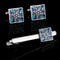 Creative Azul Pattern Cufflinks Men And Women Business French Shirt Cufflinks Tie Clip Accessories Gift Box AD0047 Set Alloy