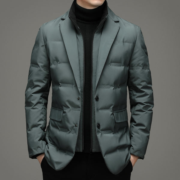 Abrigo Impermeable con Plumón para Hombre - Conjunto Invierno con Bufanda