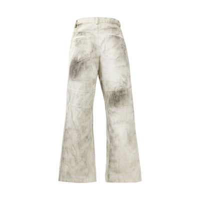 Pantalón Cargo Recto Holgado con Pliegues y Costuras Desgastadas - Image 3