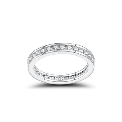 Anillo de Plata 925 con Baño de Oro Blanco y Moissanita en Línea Completa - Image 4