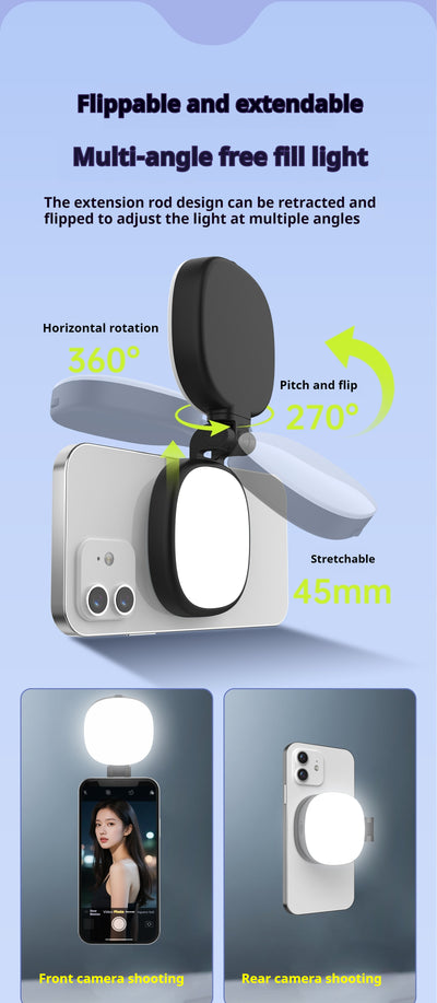 Luz LED Magnética para Selfies con Espejo de Maquillaje Portátil - Image 9