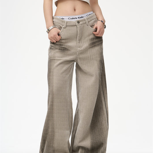 Pantalón Pana Ancho Casual de Pierna Recta - Image 9