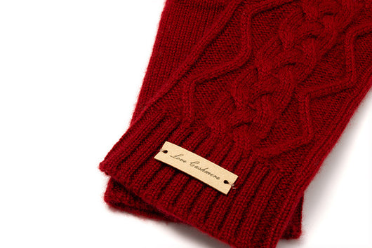 Guantes Mitones de Cachemira Pura Trenzados para Mujer - Image 21