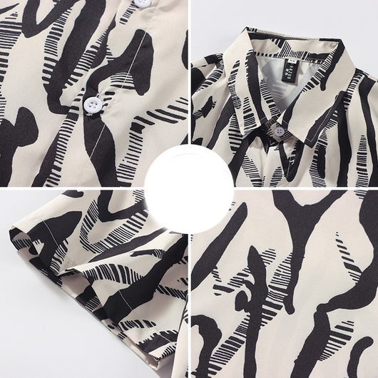 Camisa Estampada PU Delgada para Hombre - Diseño Playa - Image 10
