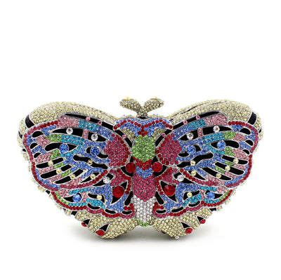 Cartera de Mano Artesanal con Mariposa de Diamantes - Image 22