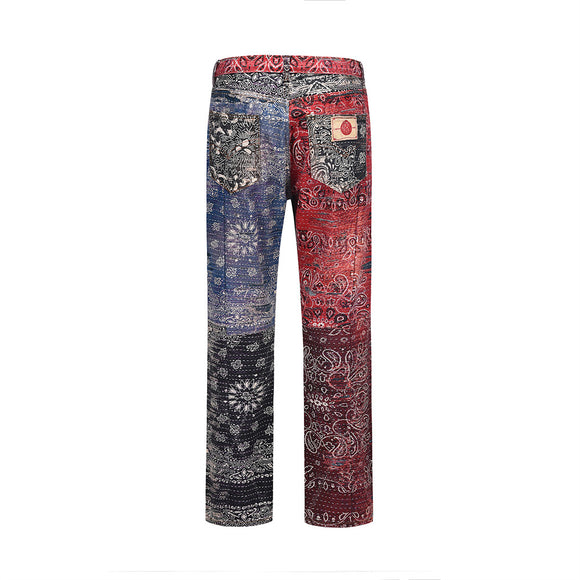 Pantalones Jeans Hombre Estampado Digital Corte Recto