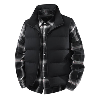 Chaleco Abrigo Suelto Cálido para Hombre Talla Grande con Cuello de Pie - Image 7