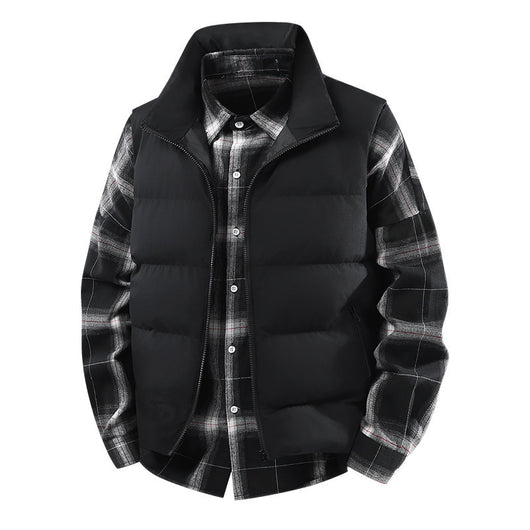 Chaleco Abrigo Suelto Cálido para Hombre Talla Grande con Cuello de Pie - Image 7