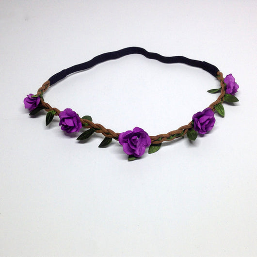 Corona de Flores Rosas Estilo Coreano para Novia - Image 18