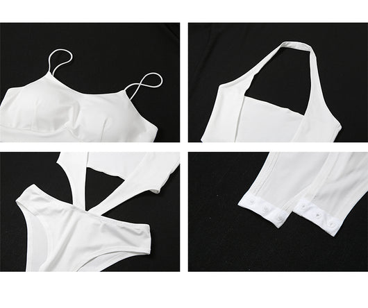 Leggings Deportivos Blancos con Tirantes Ajustables - Image 11