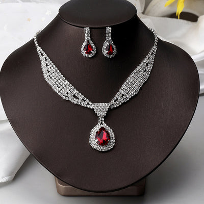 Conjunto de Collar y Aretes de Diamantes Completos Temperament - Image 11