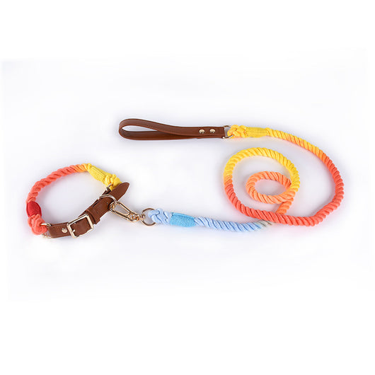 Juego de Collar y Correa para Perros Medianos y Grandes en Cuero y Algodón Tejido - Image 46