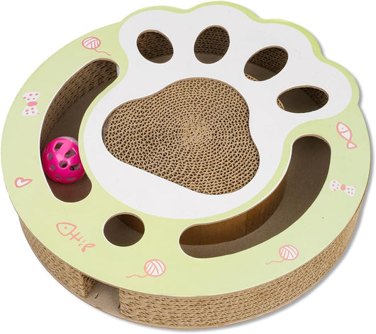 Rascador Circular de Cartón para Gatos con Pista de Bolas - Image 2