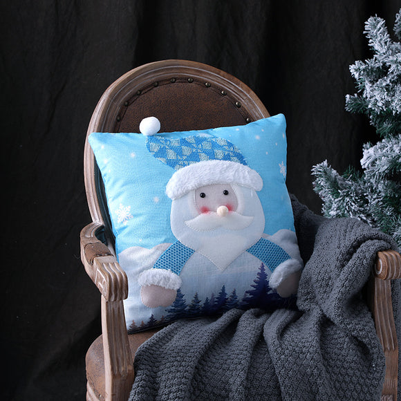 Juego de Fundas de Almohada Navideña Luminosas - Papá Noel y Muñeco de Nieve