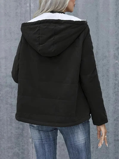 Abrigo de Invierno con Forro Polar y Capucha - Estilo Preppy Elegante para Mujer - Image 20