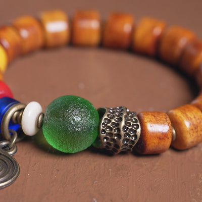 Pulsera Étnica Retro de Hueso de Res Ahumado - Image 4