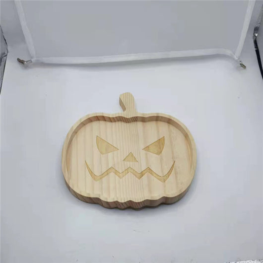 Bandeja de Madera Halloween Calabaza y Fantasma para Decoración del Hogar - Image 6