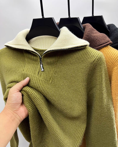 Suéter Abrigo Hombre Invierno Cuello Solapa Alto - Image 9